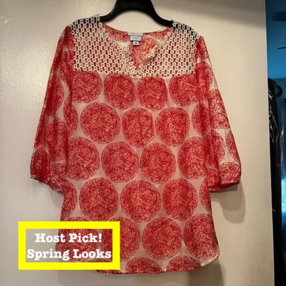 Calypso St. Bart Silk Blouse (Size‎ Medium) (never worn)
